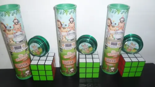 Kit Pega Varetas + Cubo Magico + Ioio Tema Safari