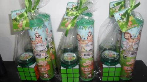 Kit Pega Varetas + Cubo Magico + Ioio Tema Safari