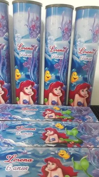 Kit Pega Varetas + Dominó Personalizado Tema Pequena Sereia
