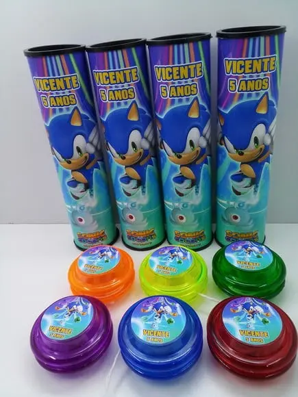 Kit Pega Varetas + Ioio Personalizado Tema Sonic