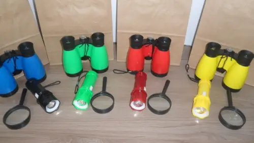 Kit Sacolinha + Binoculo + Lanterna + Lupa sem Personalizar