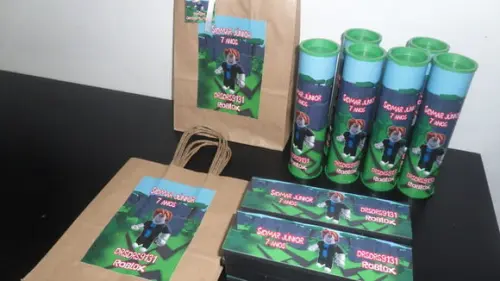 Kit Sacolinha + Domino + Pega Varetas Tema Minecraft