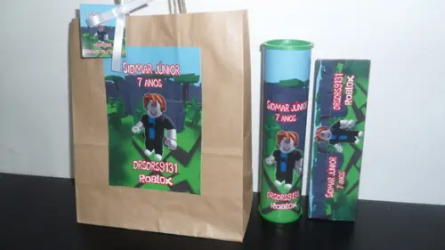 Kit Sacolinha + Domino + Pega Varetas Tema Minecraft