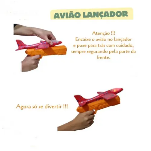 Lançador de Avião Isopor com Luz Planador Brinquedo Infantil
