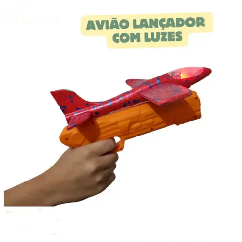 Lançador de Avião Isopor com Luz Planador Brinquedo Infantil