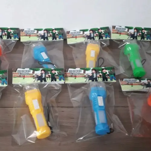 Lanterna Brinquedo Infantil Personalizada Tema Minicraft