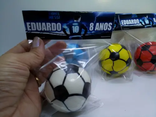 Mini Bola 6x6cm Cores Sortidas Tema Futebol
