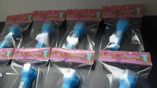 Mini Lanterna Personalizado com Tema Barbie e Ken