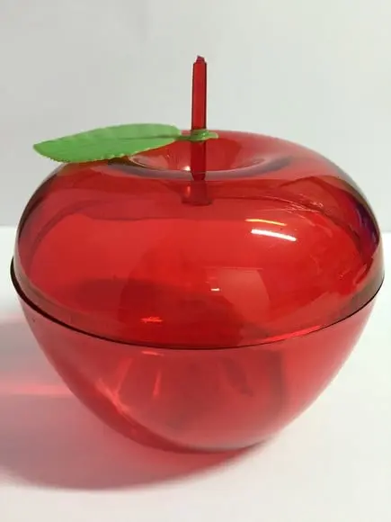 Mini Maçã em Acrílico 5,5 cm Diâmetro x 4,3 cm de Altura
