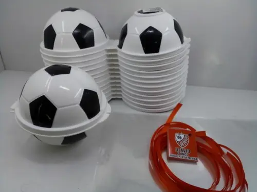 Pote Bola de Futebol 380,0 ml + Saquinho + Tag + Fita Cetim