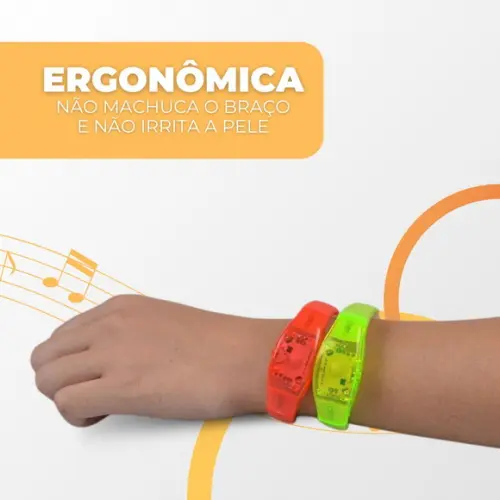 Pulseira Led Pisca com a Batida Ativada pelo Som da Música