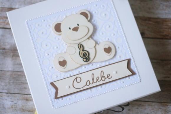 Kit Livro do Bebê Urso com Caixa MDF | Álbum Maternidade Artesa