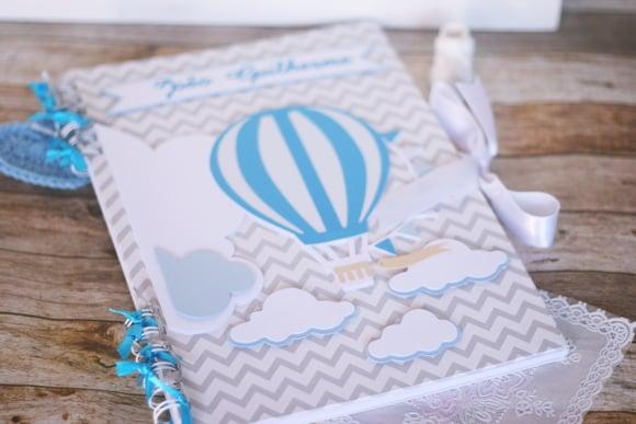 Livro de Assinaturas Balão para Chá de Bebê | Scrapbook Artesa