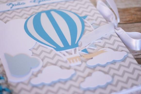 Livro de Assinaturas Balão para Chá de Bebê | Scrapbook Artesa