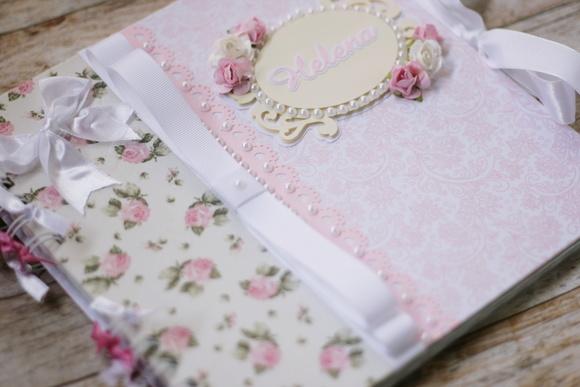 Livro do Bebê Floral em Scrapbook | Álbum Infantil Artesanal Pe