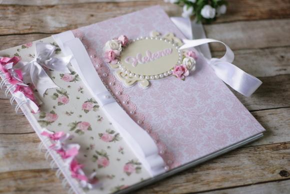 Livro do Bebê Floral em Scrapbook | Álbum Infantil Artesanal Pe