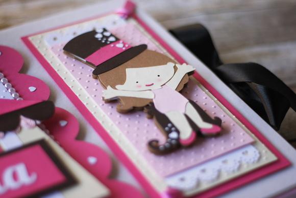 Livro de Assinaturas Circo Menina | Álbum Scrapbook Artesanal Pe