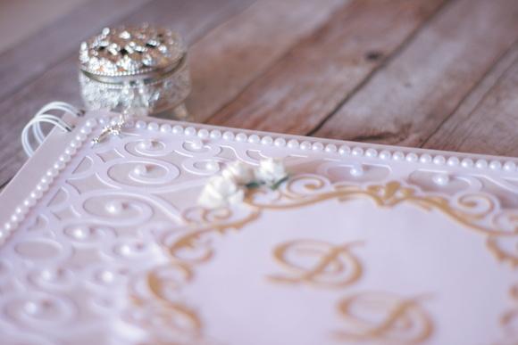 Livro de Mensagens para Casamento Branco e Dourado | Scrapbook Ar