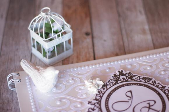 Livro de Mensagens para Casamento Branco e Marrom | Scrapbook Art