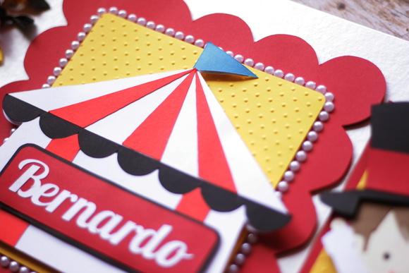 Livro de Assinaturas Circo em Scrapbook | Álbum Artesanal Person