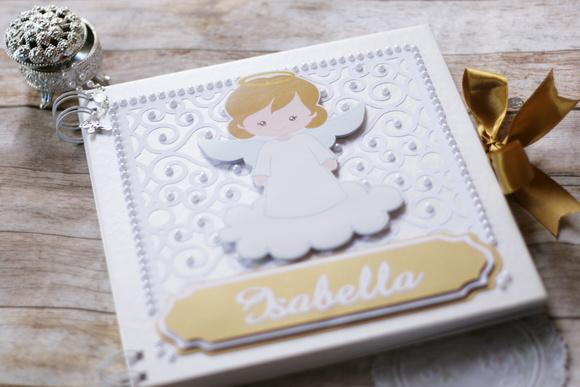 Livro de Assinaturas para Batizado com Detalhes Dourados | Scrapb