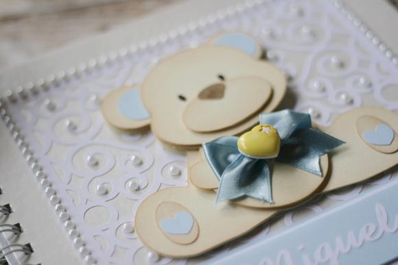 Livro do Bebê Ursinha Floral | Álbum Infantil em Scrapbook Arte