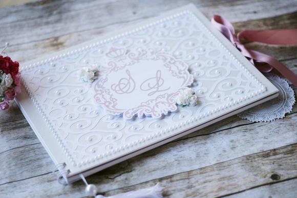 Livro de Mensagens para Casamento Branco e Marrom | Scrapbook Art