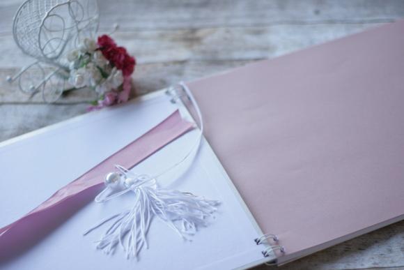 Livro de Mensagens para Casamento Branco e Marrom | Scrapbook Art