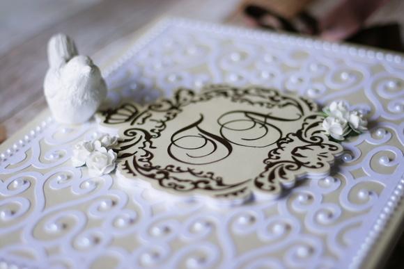 Livro de Mensagens para Casamento Champagne e Marrom | Scrapbook 