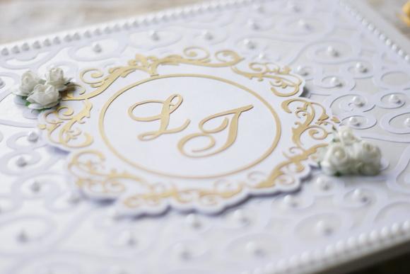 Livro de Mensagens para Casamento Branco e Dourado | Scrapbook Ar