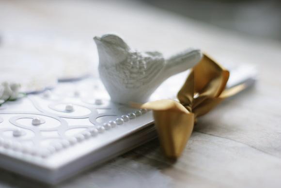Livro de Mensagens para Casamento Branco e Dourado | Scrapbook Ar