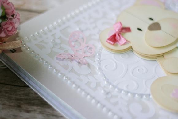 Livro do Bebê Ursinha Floral | Diário do Bebê em Scrapbook Art