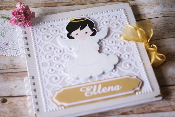 Livro de Assinaturas para Batizado Personalizado 21x21 com Detalh