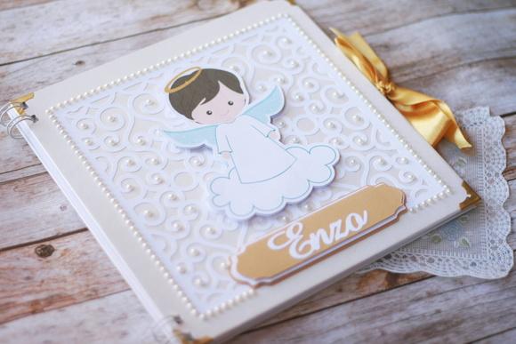 Livro de Assinaturas para Batizado Personalizado 21x21 com Detalh