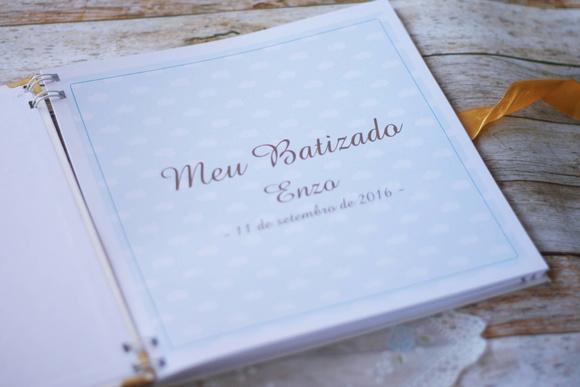 Livro de Assinaturas para Batizado Personalizado 21x21 com Detalh