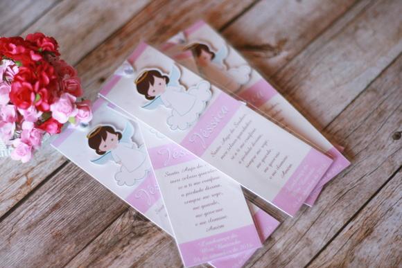 Marcador de Página para Batizado Personalizado com Oração do A