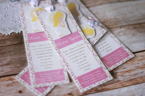 Marcador de Página Primeira Eucaristia Floral Personalizado com 