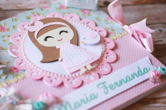 Livro de Assinaturas Princesa e Passarinho Personalizado 21x21 co
