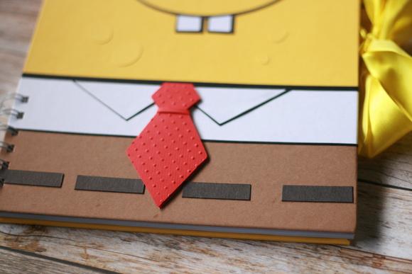 Livro de Assinaturas Bob Esponja Personalizado A4 Capa Dura Scrap