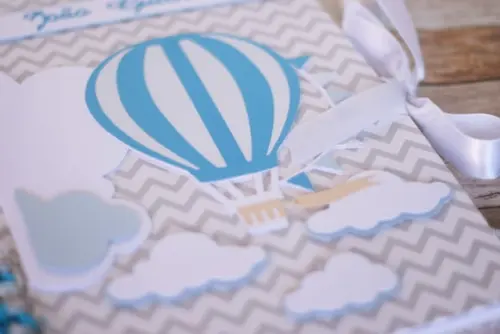 Livro de Assinaturas Balão para Chá de Bebê | Scrapbook Artesa