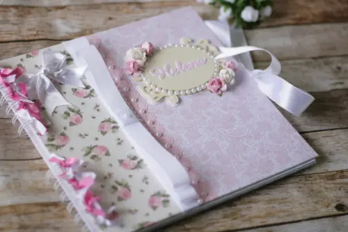 Livro do Bebê Floral em Scrapbook | Álbum Infantil Artesanal Pe