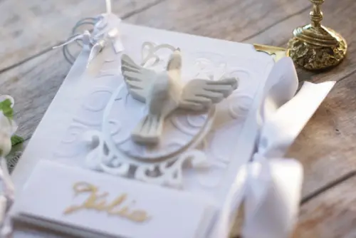 Livrinho de Orações Personalizado para Batizado, Eucaristia e Crisma | Scrapbook Artesanal