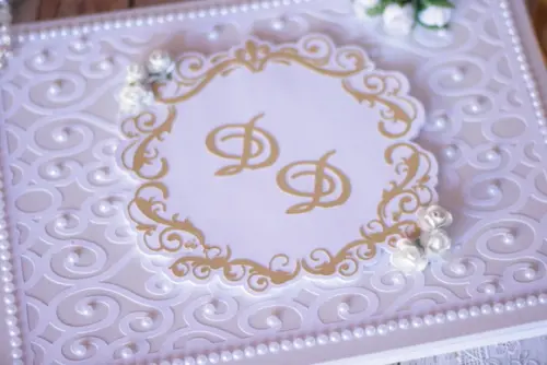 Livro de Mensagens para Casamento Branco e Dourado | Scrapbook Ar