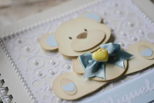 Livro do Bebê Ursinha Floral | Álbum Infantil em Scrapbook Artesanal