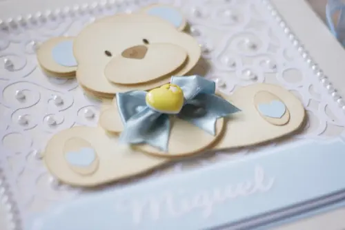 Livro do Bebê Ursinha Floral | Álbum Infantil em Scrapbook Arte