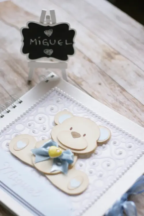 Livro do Bebê Ursinha Floral | Álbum Infantil em Scrapbook Arte