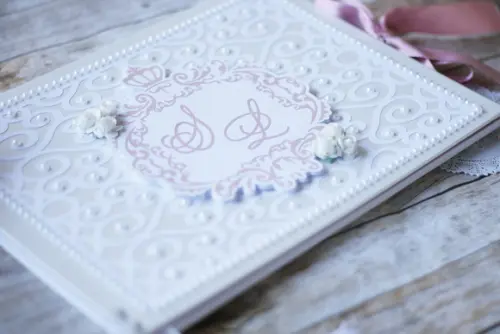 Livro de Mensagens para Casamento Branco e Marrom | Scrapbook Art