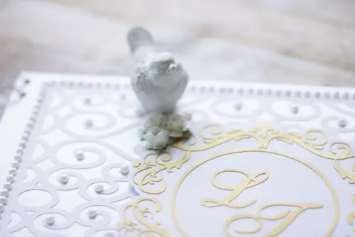 Livro de Mensagens para Casamento Branco e Dourado | Scrapbook Ar