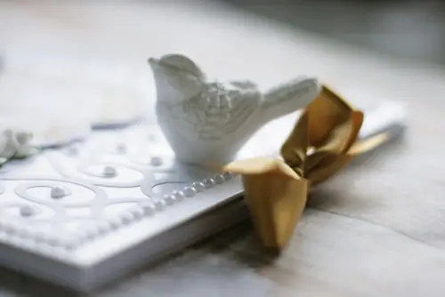 Livro de Mensagens para Casamento Branco e Dourado | Scrapbook Ar