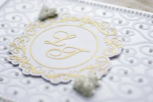 Livro de Mensagens para Casamento Branco e Dourado | Scrapbook Ar